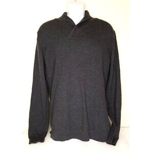 Armani Exchange XL Sweater Merino 100% Wool Gray V-Neck Mens Knit    T23